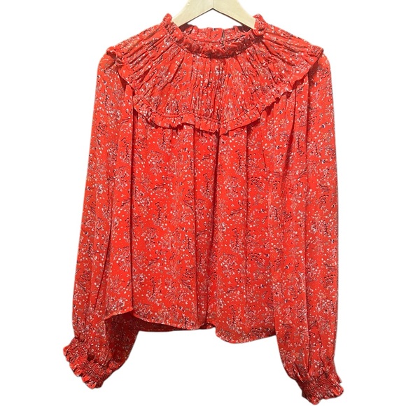 Fate High neck floral smocked balloon sleeve blouse - Picture 2 of 12